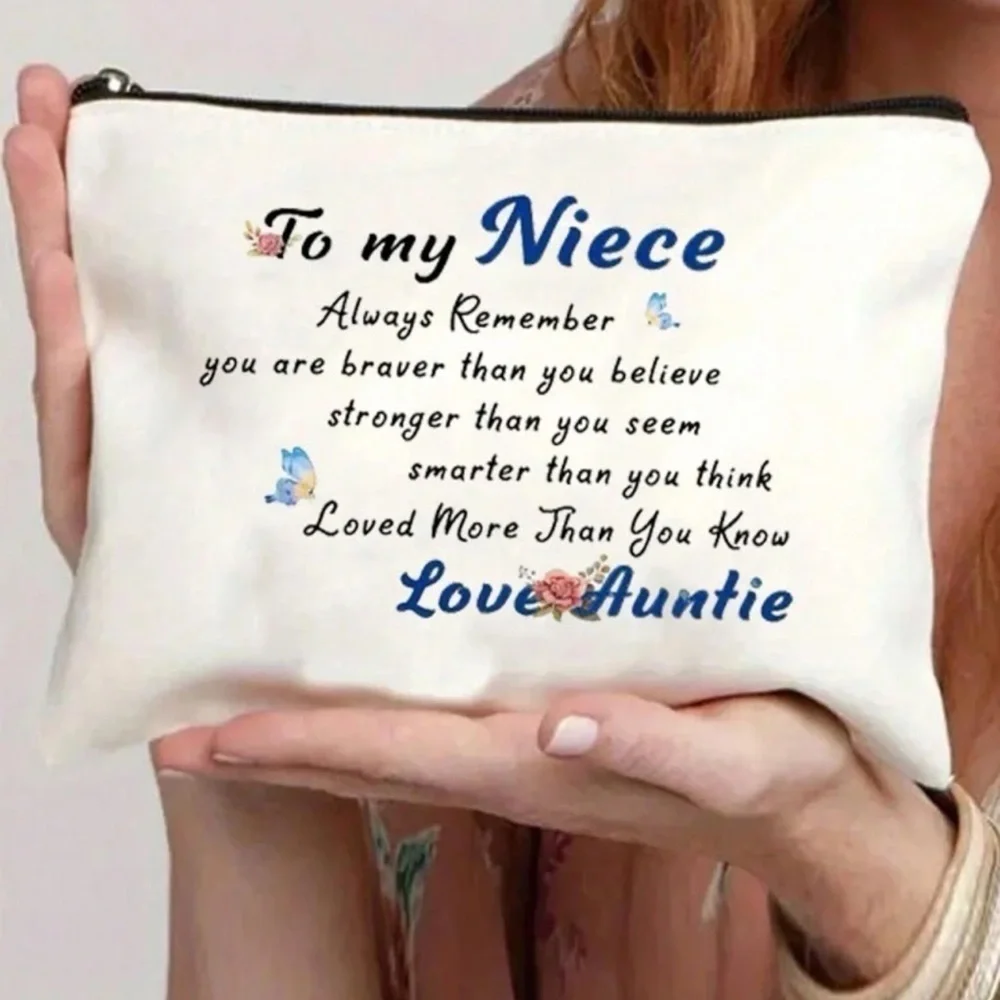 To My Niece Quote Makeup Travel Cosmetic Bag